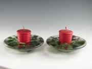 Cast glass candle holders